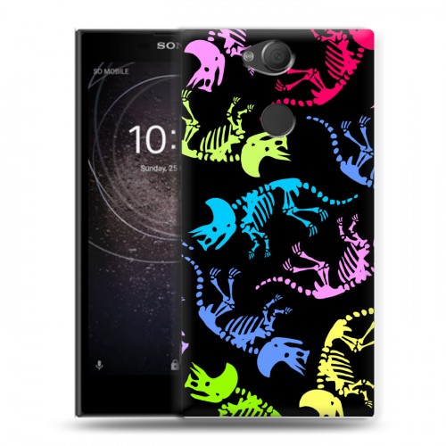 Дизайнерский силиконовый с усиленными углами чехол для Sony Xperia XA2 Узоры динозавров