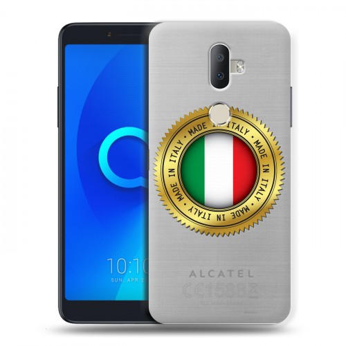 Полупрозрачный дизайнерский пластиковый чехол для Alcatel 3V Флаг Италии