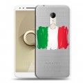 Полупрозрачный дизайнерский пластиковый чехол для Alcatel 3 Флаг Италии