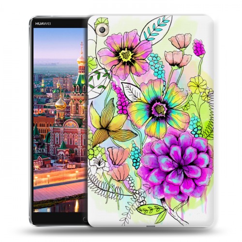 Дизайнерский пластиковый чехол для Huawei MediaPad M5 8.4 Цветочная акварель