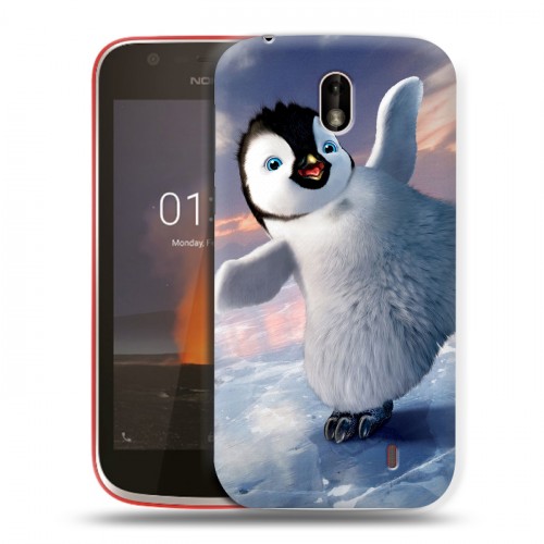Дизайнерский пластиковый чехол для Nokia 1 Пингвины