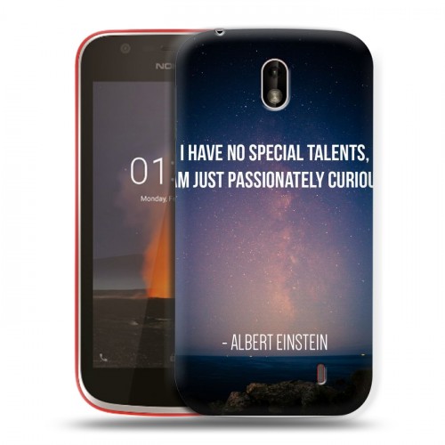 Дизайнерский пластиковый чехол для Nokia 1 Альберт Эйнштейн