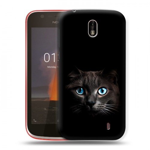 Дизайнерский пластиковый чехол для Nokia 1 Кот в темноте