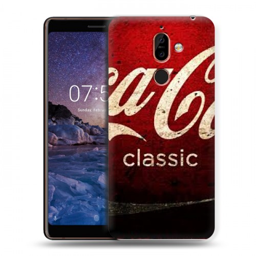 Дизайнерский пластиковый чехол для Nokia 7 Plus Coca-cola