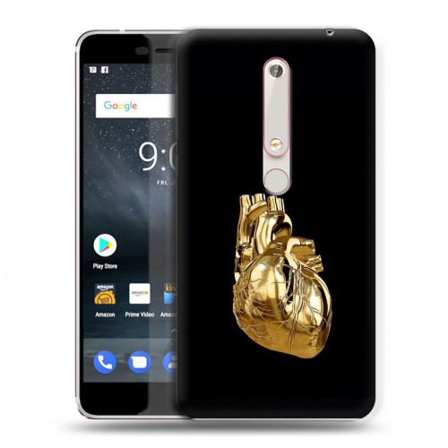 Дизайнерский пластиковый чехол для Nokia 6 (2018) Черное золото