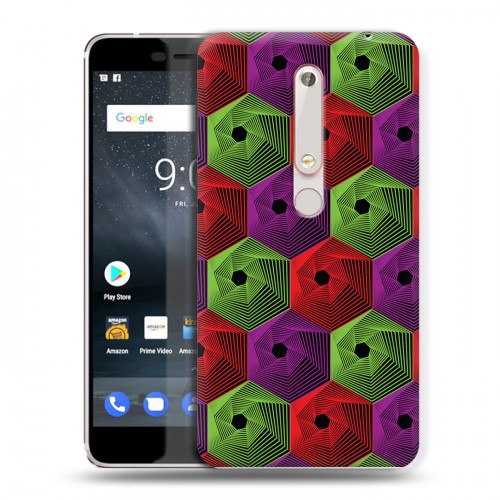Дизайнерский пластиковый чехол для Nokia 6 (2018) Геометрические вихри