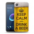 Дизайнерский пластиковый чехол для HTC Desire 12 Пузырьки пива