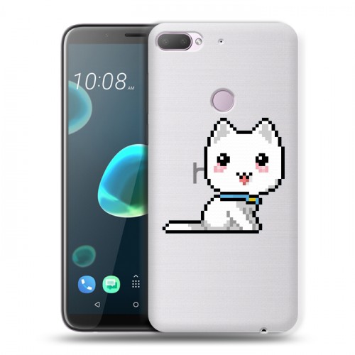 Полупрозрачный дизайнерский силиконовый чехол для HTC Desire 12 Plus Кошки