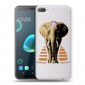 Полупрозрачный дизайнерский силиконовый чехол для HTC Desire 12 Plus Прозрачные слоны