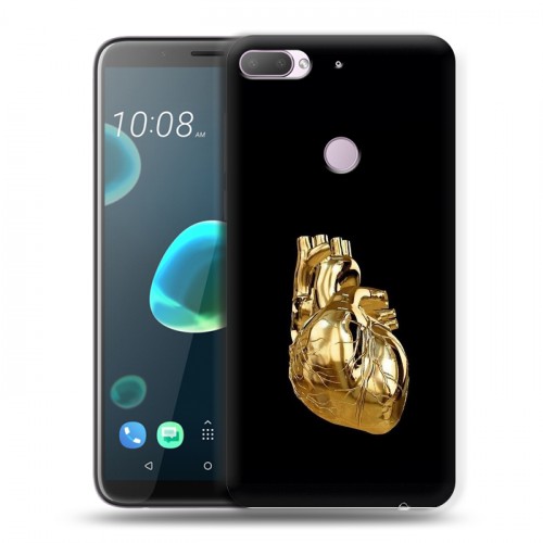Дизайнерский силиконовый чехол для HTC Desire 12 Plus Черное золото