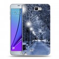 Дизайнерский пластиковый чехол для Samsung Galaxy Note 2 зима