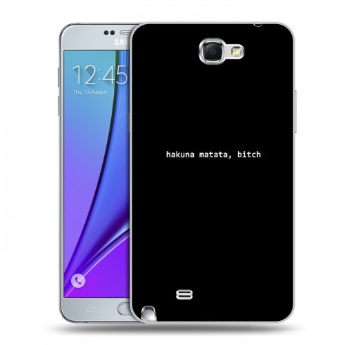 Дизайнерский пластиковый чехол для Samsung Galaxy Note 2 Черно и кратко