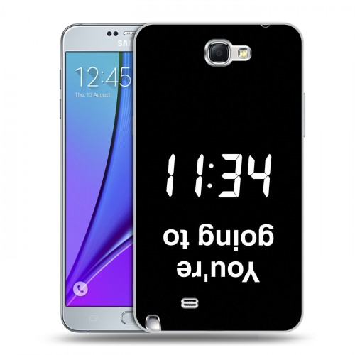 Дизайнерский пластиковый чехол для Samsung Galaxy Note 2 Черно и кратко