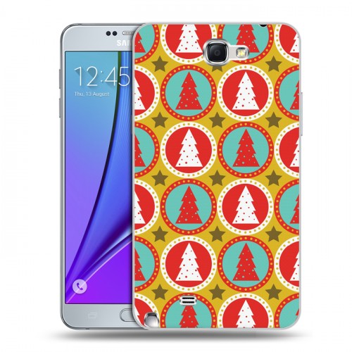 Дизайнерский пластиковый чехол для Samsung Galaxy Note 2 Ретро Рождество