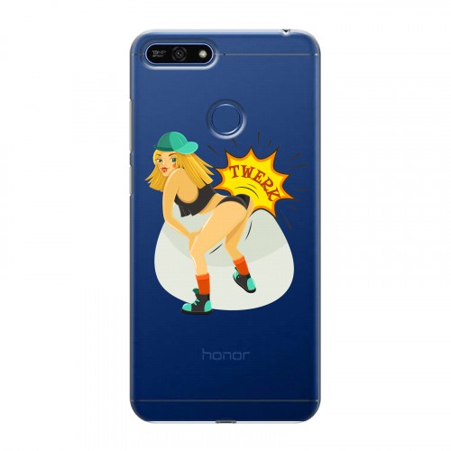 Дизайнерский силиконовый чехол для Huawei Honor 7A Pro Прозрачное тверк