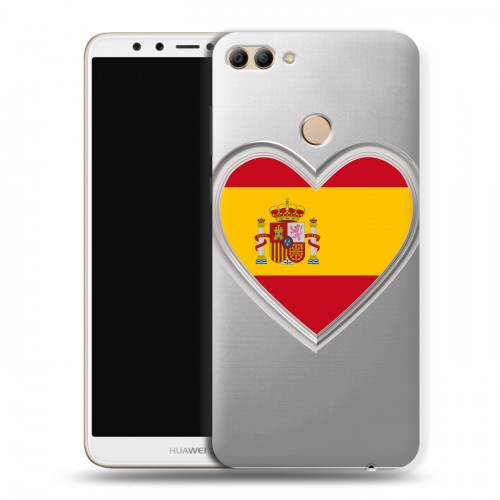 Полупрозрачный дизайнерский пластиковый чехол для Huawei Y9 (2018) флаг Испании