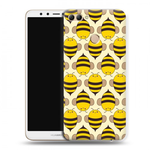 Дизайнерский пластиковый чехол для Huawei Y9 (2018) Пчелиные узоры