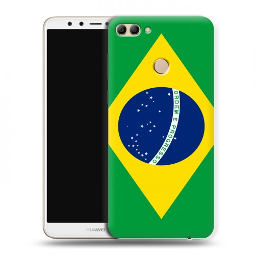 Дизайнерский пластиковый чехол для Huawei Y9 (2018) Флаг Бразилии
