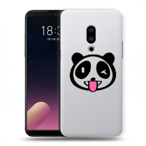 Полупрозрачный дизайнерский силиконовый чехол для Meizu 15 Plus Прозрачные панды - смайлики