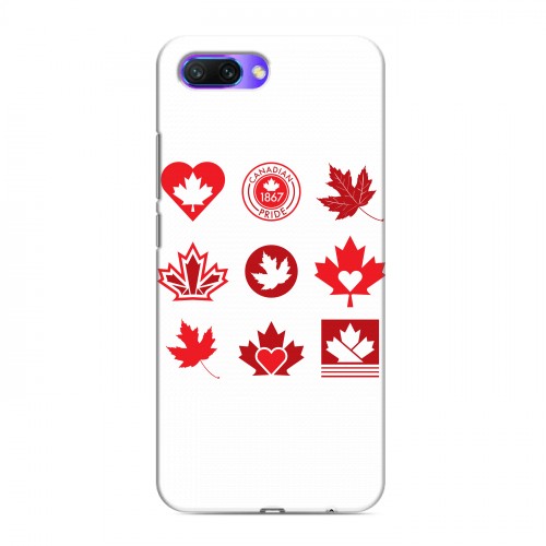 Дизайнерский силиконовый с усиленными углами чехол для Huawei Honor 10 Флаг Канады