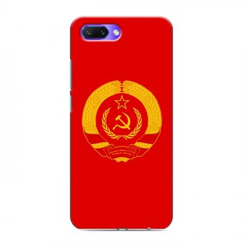 Дизайнерский силиконовый с усиленными углами чехол для Huawei Honor 10 Флаг СССР