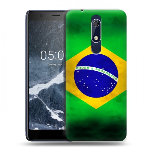 Дизайнерский пластиковый чехол для Nokia 5.1 Флаг Бразилии