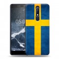 Дизайнерский пластиковый чехол для Nokia 5.1 Флаг Швеции
