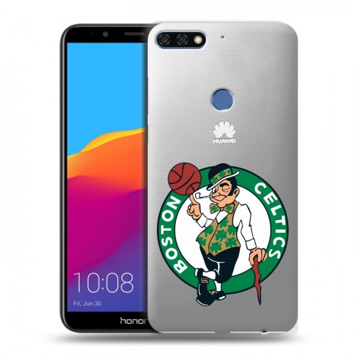 Полупрозрачный дизайнерский пластиковый чехол для Huawei Honor 7C Pro НБА