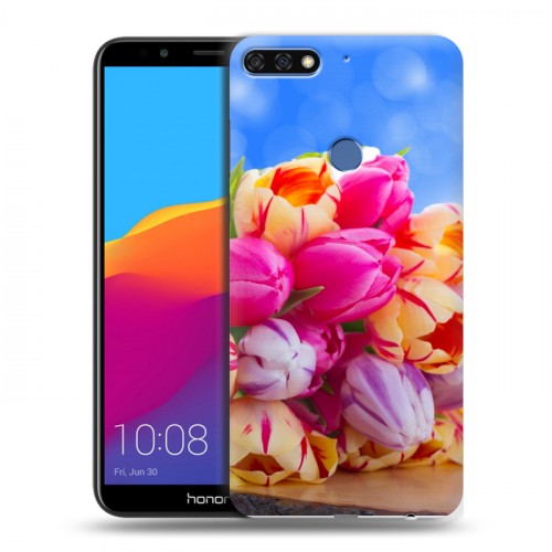 Дизайнерский пластиковый чехол для Huawei Honor 7C Pro Тюльпаны