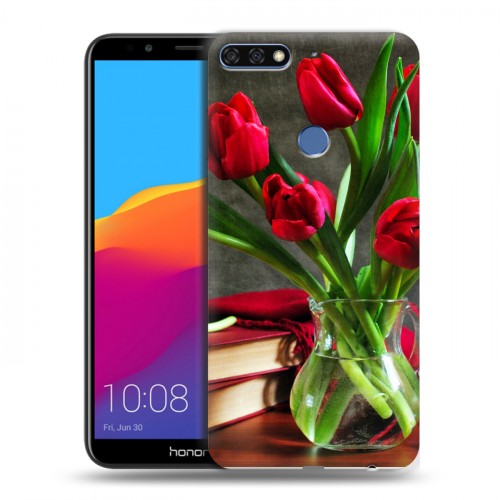 Дизайнерский пластиковый чехол для Huawei Honor 7C Pro Тюльпаны