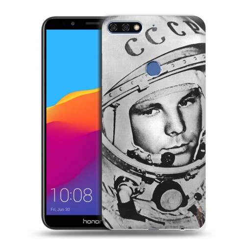 Дизайнерский пластиковый чехол для Huawei Honor 7C Pro Юрий Гагарин