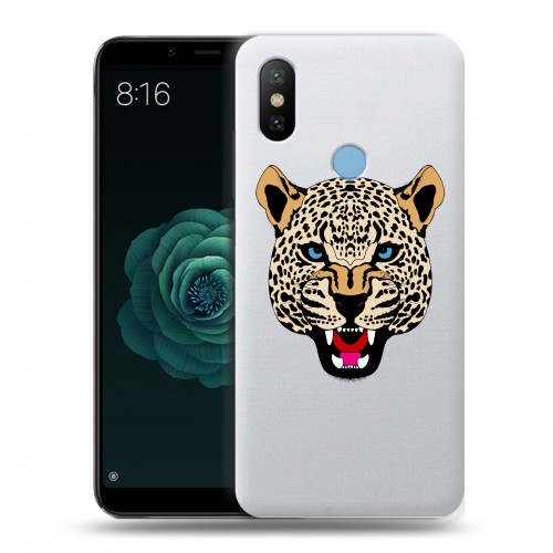 Дизайнерский силиконовый чехол для Xiaomi Mi A2 Прозрачные леопарды