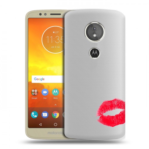 Полупрозрачный дизайнерский пластиковый чехол для Motorola Moto E5 Прозрачные поцелуи