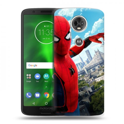 Дизайнерский пластиковый чехол для Motorola Moto E5 Plus Человек - паук