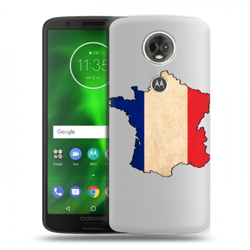 Полупрозрачный дизайнерский пластиковый чехол для Motorola Moto E5 Plus Флаг Франции