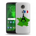 Полупрозрачный дизайнерский пластиковый чехол для Motorola Moto E5 Plus Флаг Франции