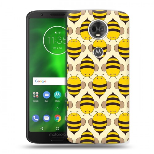 Дизайнерский пластиковый чехол для Motorola Moto E5 Plus Пчелиные узоры