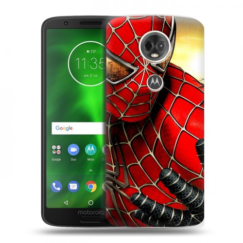 Дизайнерский пластиковый чехол для Motorola Moto E5 Plus Человек-паук