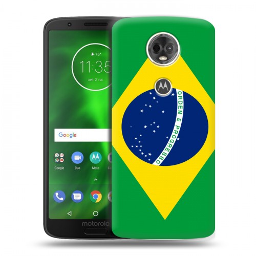 Дизайнерский пластиковый чехол для Motorola Moto E5 Plus Флаг Бразилии