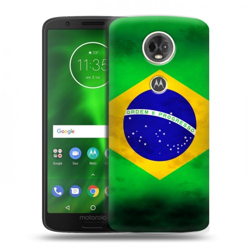 Дизайнерский пластиковый чехол для Motorola Moto E5 Plus Флаг Бразилии
