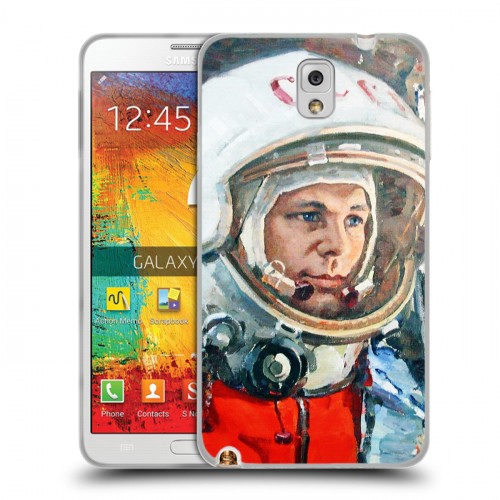 Дизайнерский пластиковый чехол для Samsung Galaxy Note 3 Юрий Гагарин