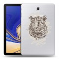 Дизайнерский силиконовый чехол для Samsung Galaxy Tab S4 Прозрачные леопарды