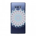Полупрозрачный дизайнерский силиконовый чехол для Samsung Galaxy Note 9 Голубые мандалы
