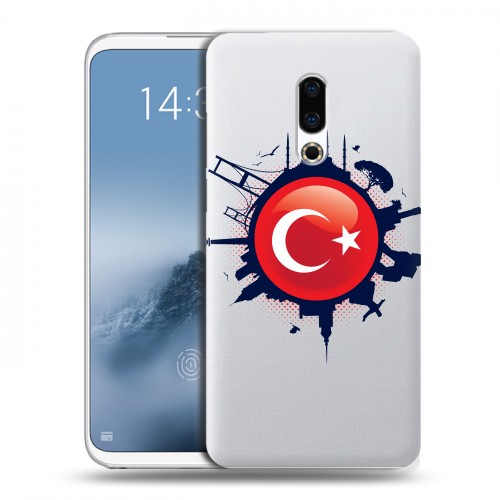 Полупрозрачный дизайнерский силиконовый чехол для Meizu 16th Plus Флаг Турции