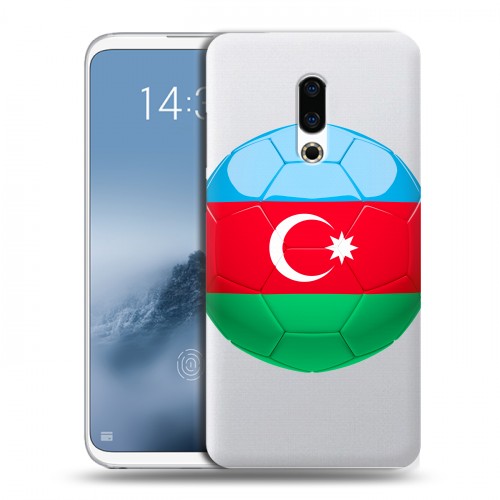 Полупрозрачный дизайнерский пластиковый чехол для Meizu 16th Plus Флаг Азербайджана