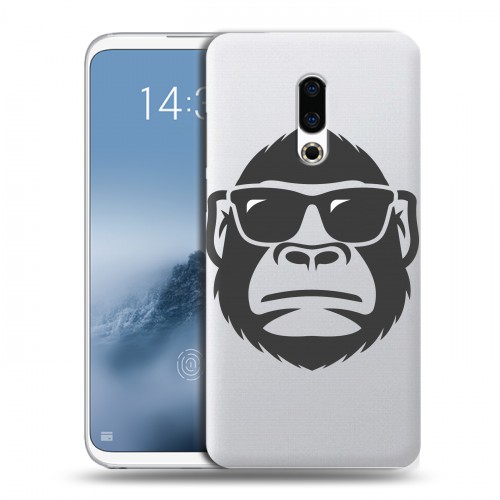 Полупрозрачный дизайнерский пластиковый чехол для Meizu 16th Plus Прозрачные обезьяны