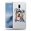 Полупрозрачный дизайнерский силиконовый чехол для Meizu 16th Plus Прозрачные собаки