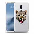 Дизайнерский силиконовый чехол для Meizu 16th Plus Прозрачные леопарды