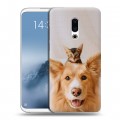 Дизайнерский силиконовый чехол для Meizu 16th Plus Собака и котенок