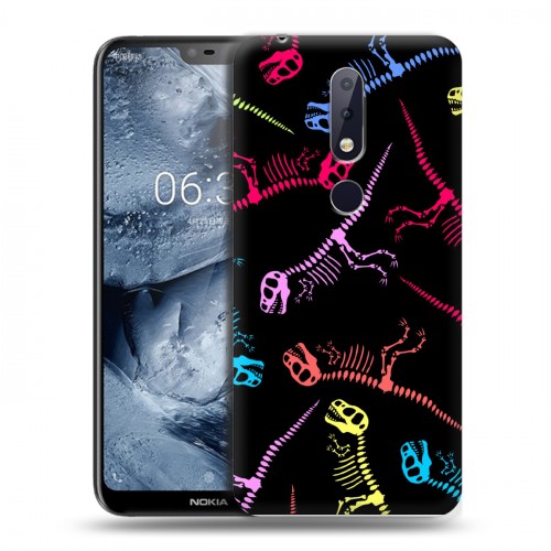 Дизайнерский пластиковый чехол для Nokia 6.1 Plus Узоры динозавров